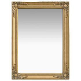 Wall Mirror Baroque Style 23.6"x21.5" Gold