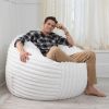 Jaxx Saxx 5 Foot Large Bean Bag w/ Removable Cover, Mondo Fur - Ivory