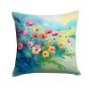 Anemones in Watercolor Throw Pillow Machine Washable, Indoor Outdoor Decorative Pillow for Couch, Bed or Patio, 18Hx18W