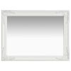 Wall Mirror Baroque Style 23.6"x21.5" White