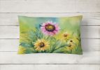 State Watercolor Flowers Throw Pillow Throw Pillow for Indoor Couch Bed Outdoor Patio Washable, Kentucky Goldenrod 1658,12Hx16W