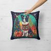 Border Collie Christmas Throw Pillow Machine Washable, Indoor Outdoor Decorative Pillow for Couch, Bed or Patio, 14Hx14W